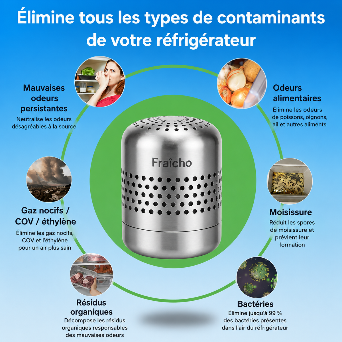 Fraîcho™ Purificateur de Refrigérateur