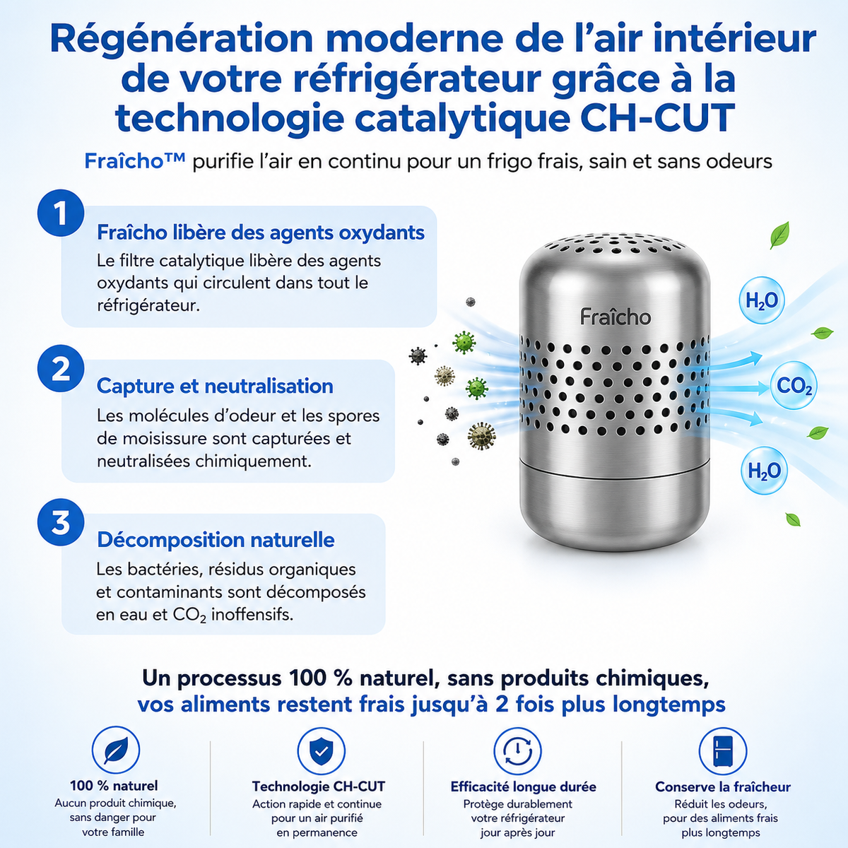 Fraîcho™ Purificateur de Refrigérateur